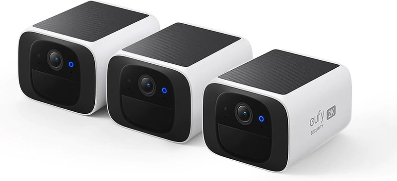 Eufy Security S220 Solocam 3-Cam Pack, Home Security System Built-In 8GB, 2K Res