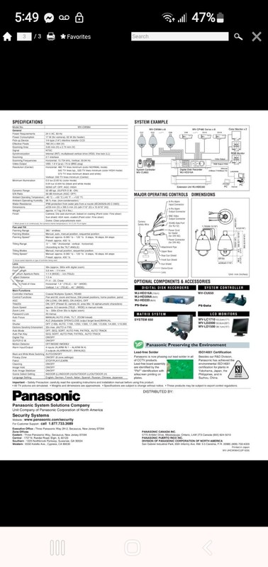 Outdoor security cameras Panasonic WV-CW964 USED Replaced With Upgrade gallery