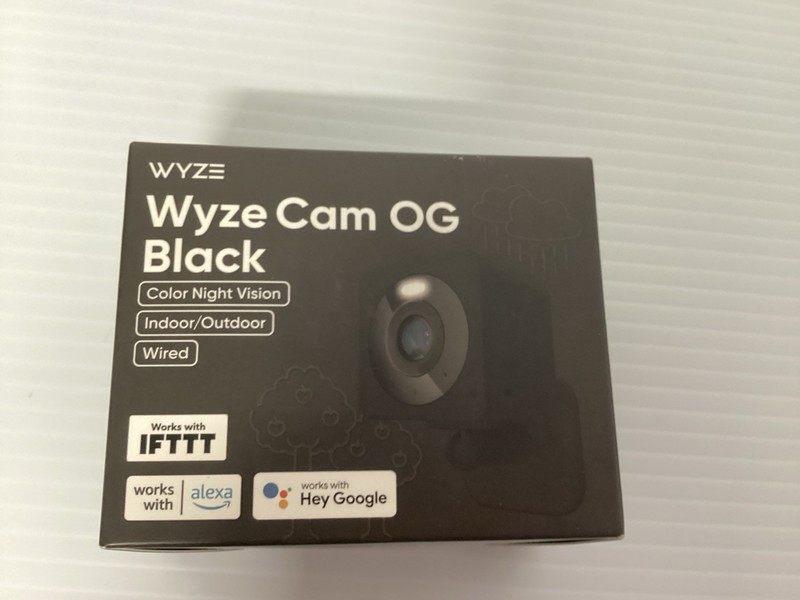 Wyze Cam OG Black 1080p Wired Indoor/Outdoor Color Night Vision 24/7 Recording
