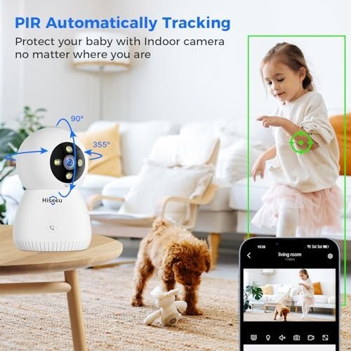 5MP Indoor Security Camera - PTZ 360° Pet/Baby Monitor, Night Vision, 2-Way Audi gallery