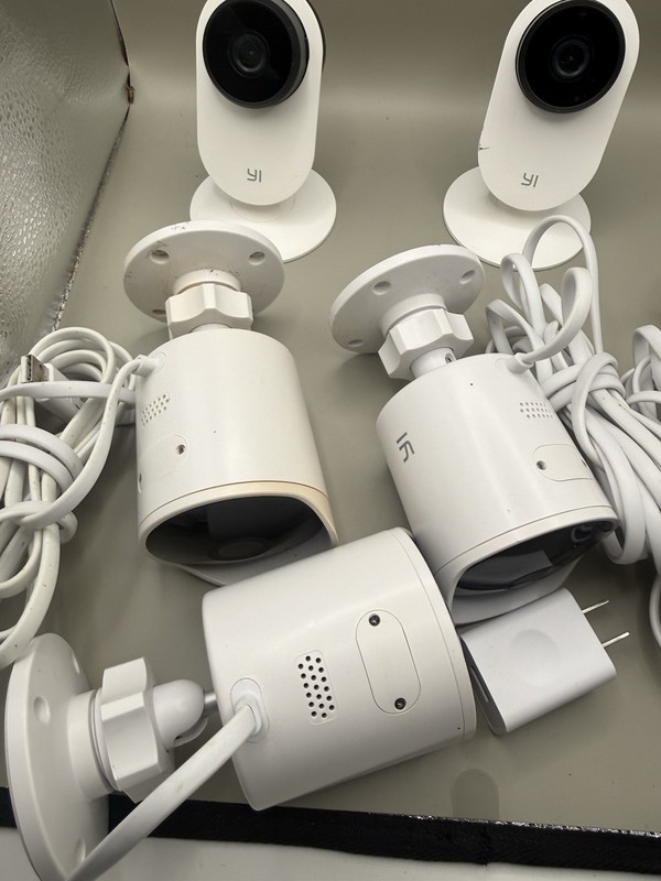 Lot of 6 YI Security Cameras 4 Outdoor 1080p 2 Home Camera 3 AI+ Tested gallery