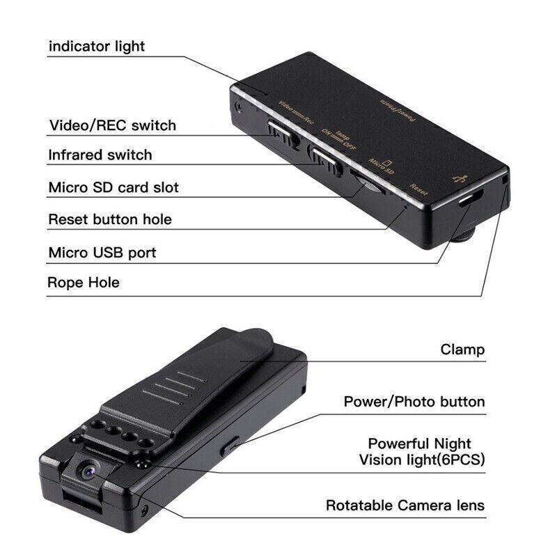 1080P Mini Camera DVR Night Vision Loop Recording Video Recorder Pocket Camera gallery
