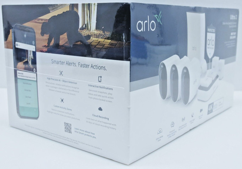 Arlo Ultra 2 VMS5340-2BYNAS Spotlight Security Cameras Bundle Wire-Free 4K gallery