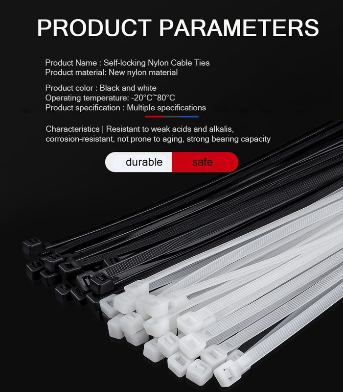 100Pcs Cable Ties Heavy Duty Nylon Wrap Wire Zip Ties Nylon Cable Free Shipping gallery
