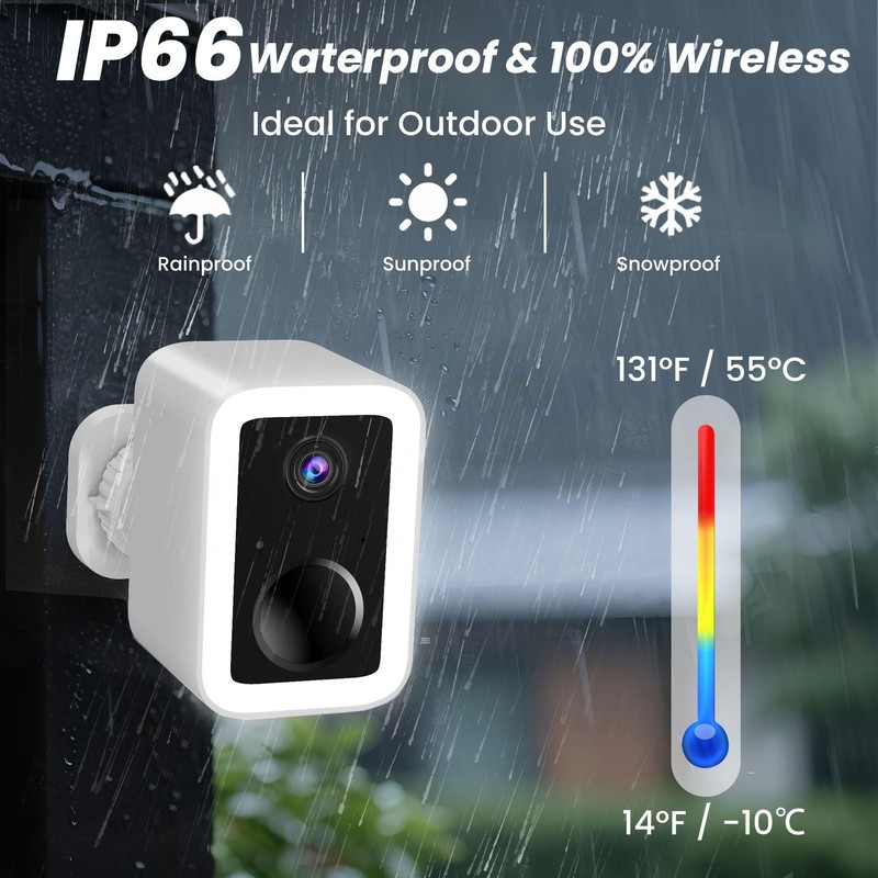 2K Security Cameras Wireless Outdoor, Free Cloud Storage, Integrated Spotligh... gallery