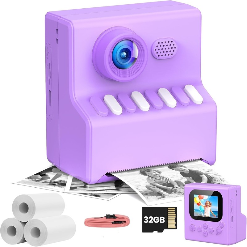 Creative Instant Camera for Kids Aged 3-12 - 48MP, Print Photos & Record Videos! gallery