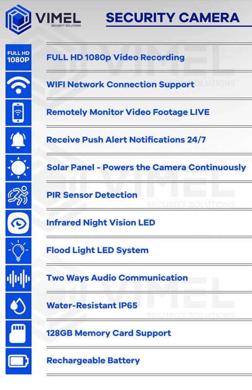 WIFI Solar Security Camera Alarm System 64G Outdoor CCTV Siren Wireless Audio gallery