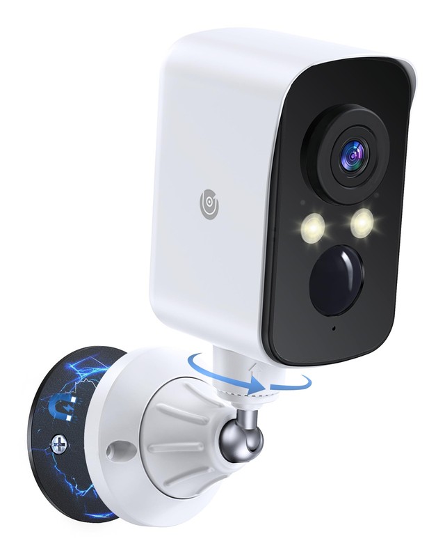 360° View Wireless Outdoor Security Camera, No Subscription Free 7-Day Cloud/…
