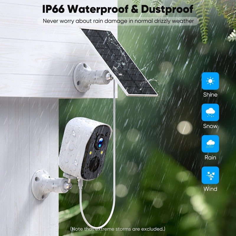Solar Cameras Wireless Outdoor,2K Solar Wireless for Home, 2.4GHz WiFi,Color ... gallery