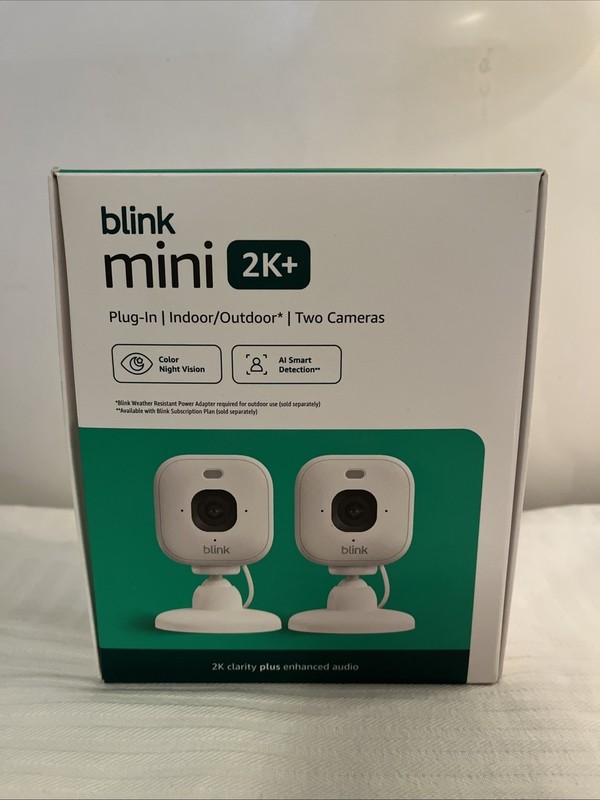 Blink Mini 2K+ Compact plug-in security camera 2K video resolution 2 Pack New gallery