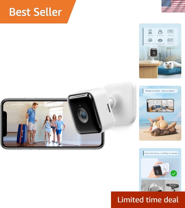 Wireless 2K Indoor Camera with Infrared Night Vision & Smart Home Compatibility
