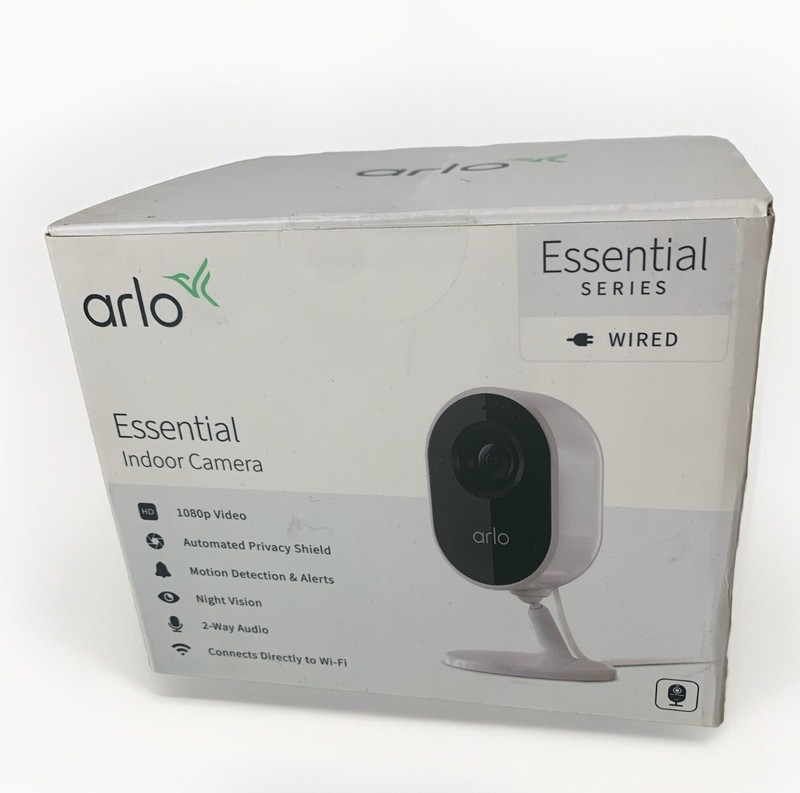 Arlo Essential Smart Indoor White Camera 2-Way Audio, – VMC2040 FHD – NEW SEALED