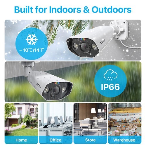 ZOSI 16CH 8MP 4K IP POE Security Camera System 4TB HDD AI Detect Two-Way Audio gallery