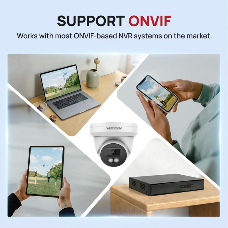 Vikylin 5MP Audio PoE IP Security Camera Outdoor IR Light Night Vision NDAA Lot gallery