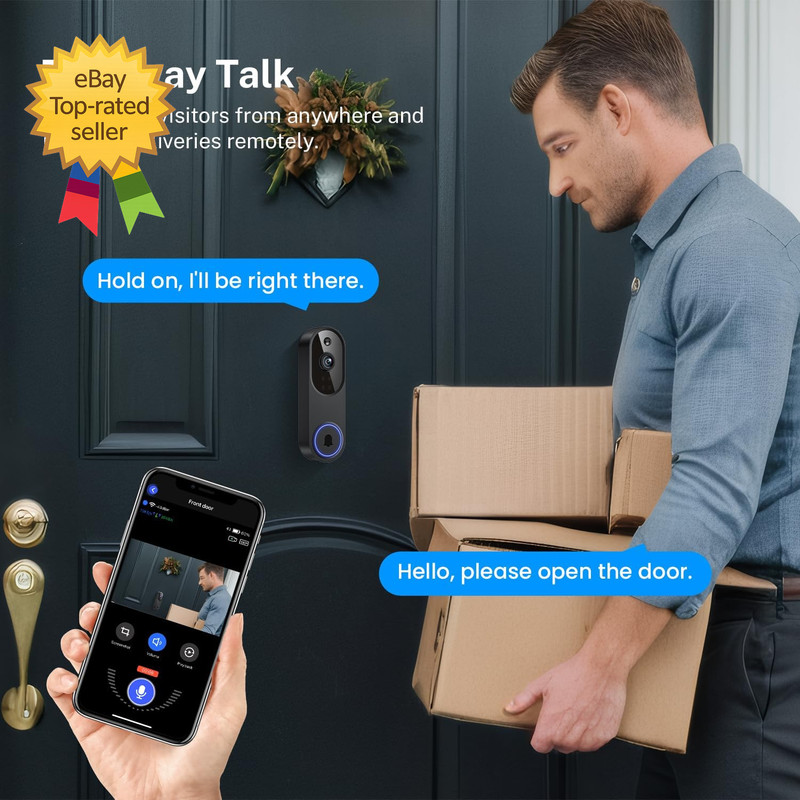 1080P WiFi Video Doorbell Camera Two Way Audio Night Vision AI Smart gallery