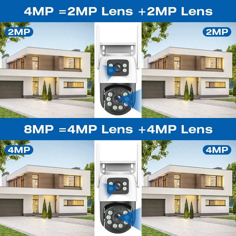 4K 8MP WiFi Surveillance Camera Dual Lens ONVIF Outdoor Security PTZ IP Cameras gallery