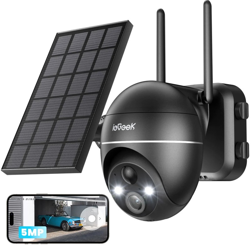 ieGeek 5MP Battery Security Camera Outdoor Wireless WiFi Home 360° PTZ CCTV Cam
