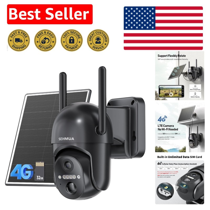 All-Weather 4G LTE Security Camera with Night Vision – No WiFi Required