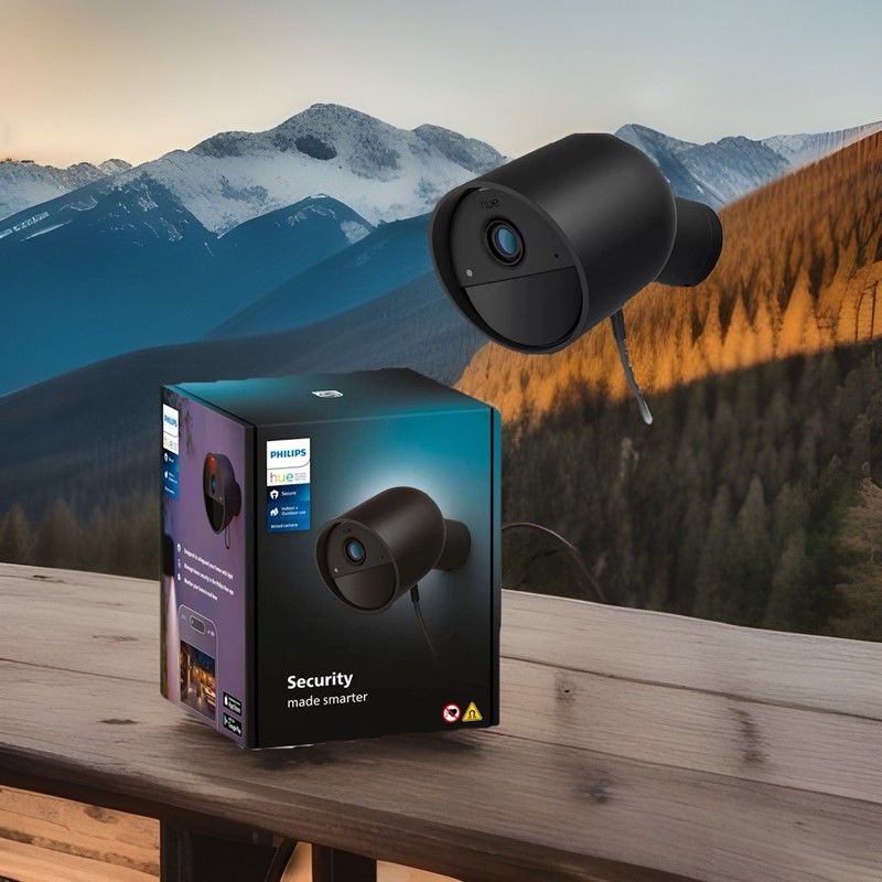 Philips – Hue Security Wired Camera – Black -FREE SHIPPING