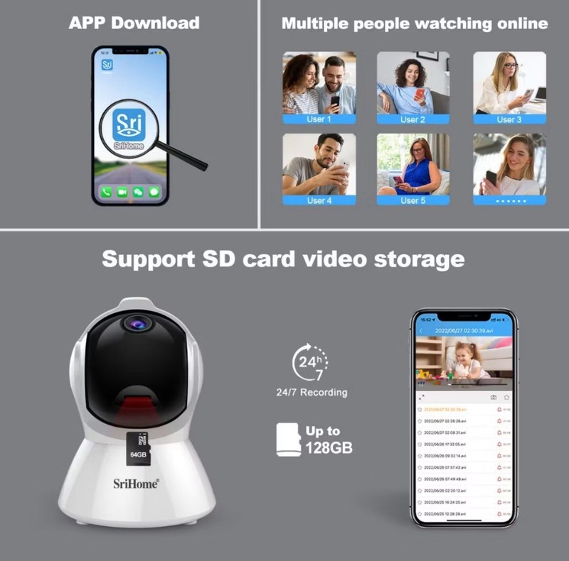 Security Camera Wifi CCTV IP Security Night Vision 1080P Full HD 360-d Rotation gallery