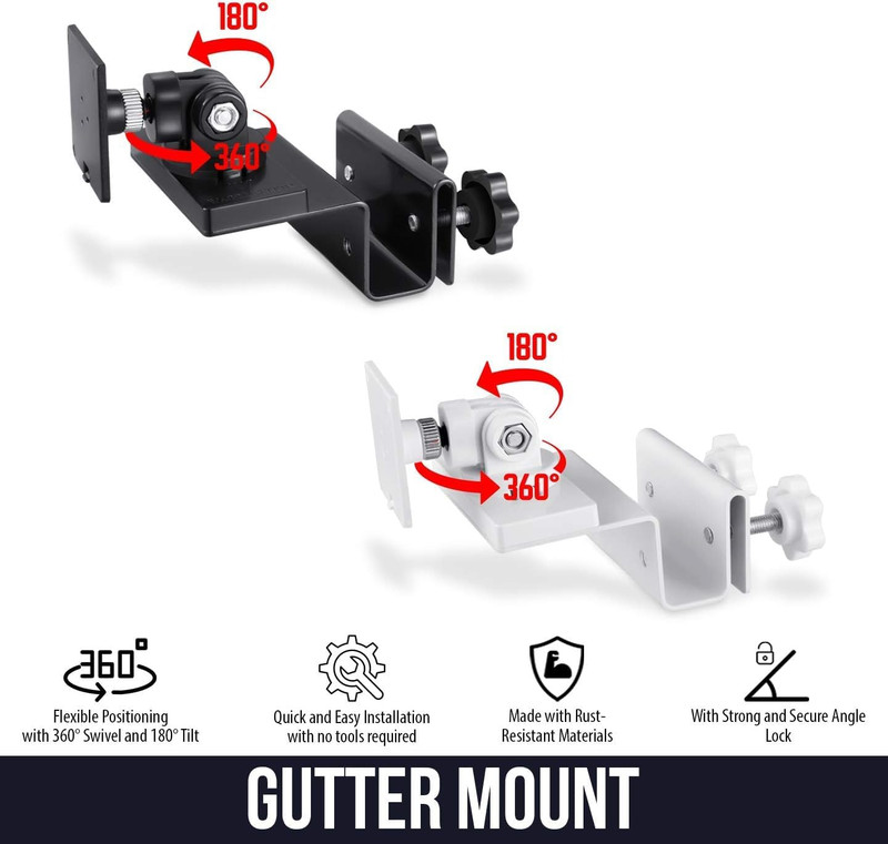 Gutter Mount Compatible with Ring, Arlo, Blink, Reolink Cams & Compatible Solar gallery