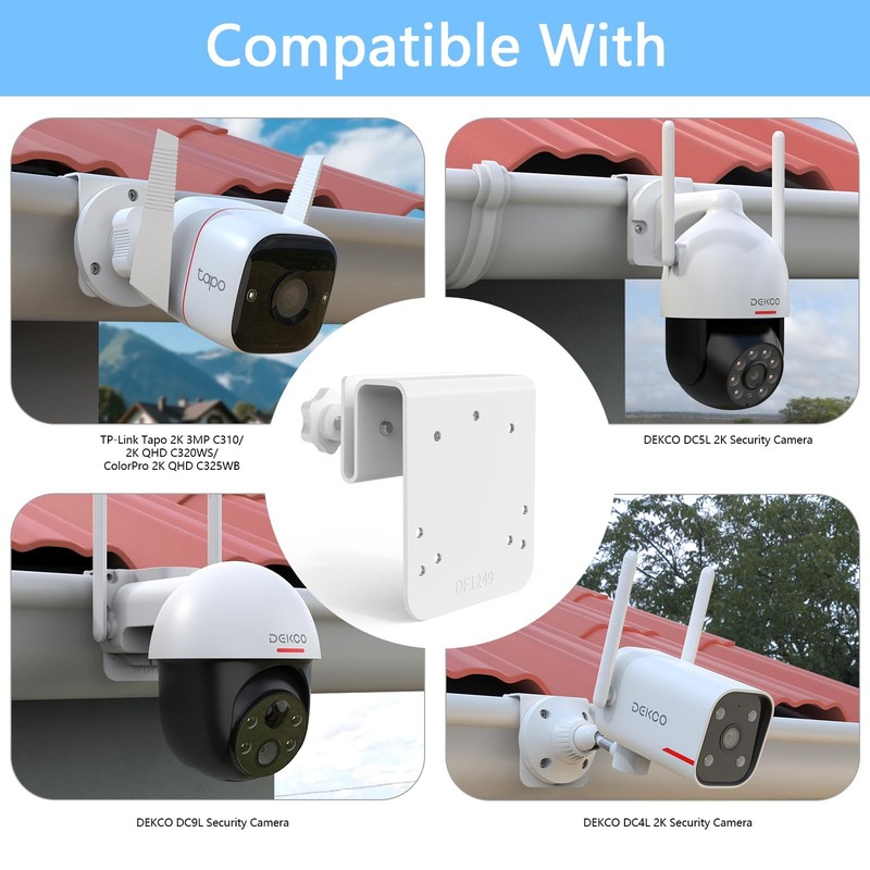 TIUHU Gutter Mount Bracket Compatibility with TP-Link Tapo 2K QHD C320WS/ 3MP... gallery