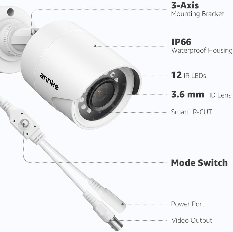 1080P Security Camera 4-In-1 CCTV Bullet Wired Cam, AHD/TVI/CVI/CVBS, Analog Sur gallery