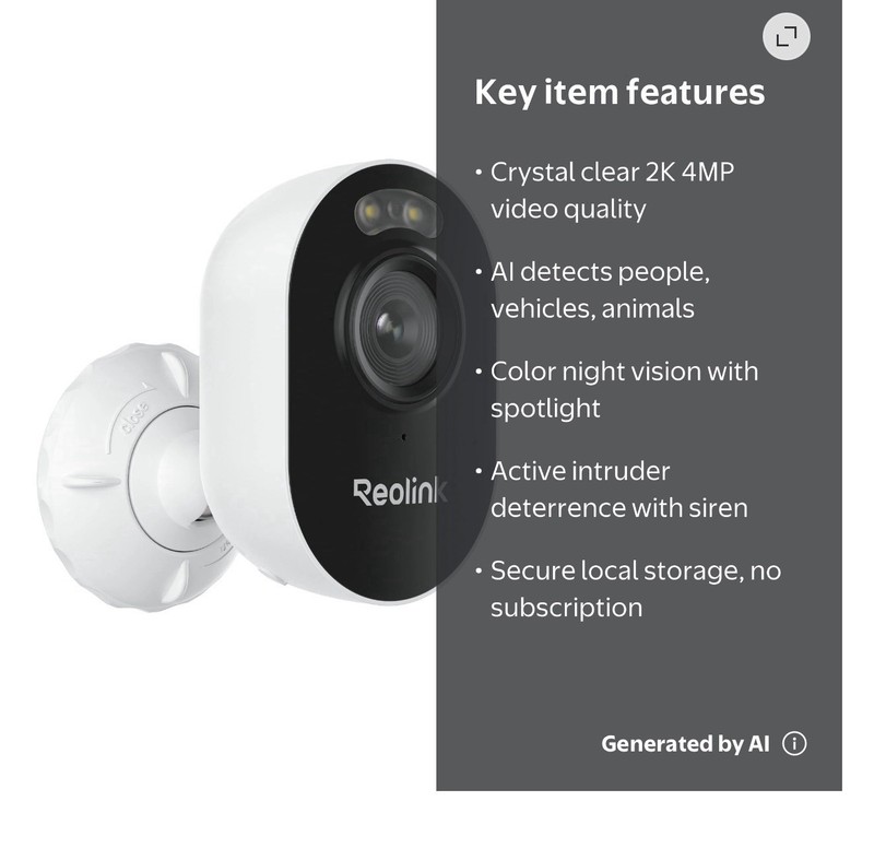 Reolink Lumus 2K 4MP Plug-in Wi-Fi Spotlight Security Camera, Color Night Visi gallery
