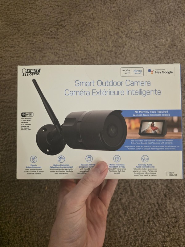 Feit Electric Smart Outdoor Camera WIFI HD Live Video 2-Way Audio Mtn Actvtd NIB gallery