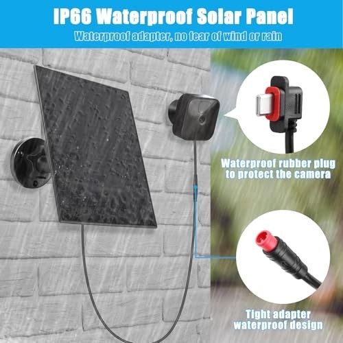 5W Solar Panel for Blink Outdoor Cameras - Waterproof, 11.8ft Cable, Compatible gallery