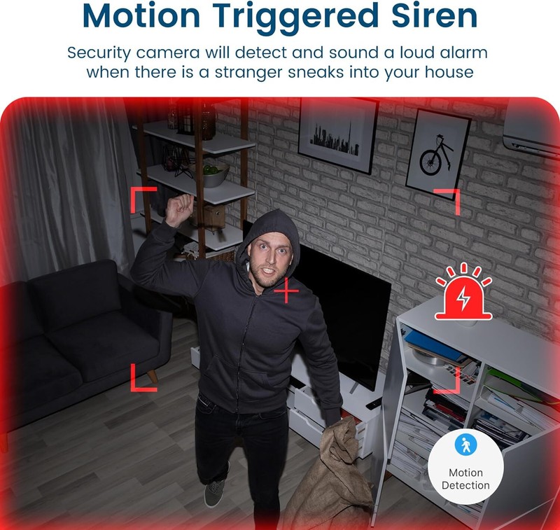 Indoor Camera Home Security With Night Vision 2K Motion Detection 2 Way Audio Wi gallery