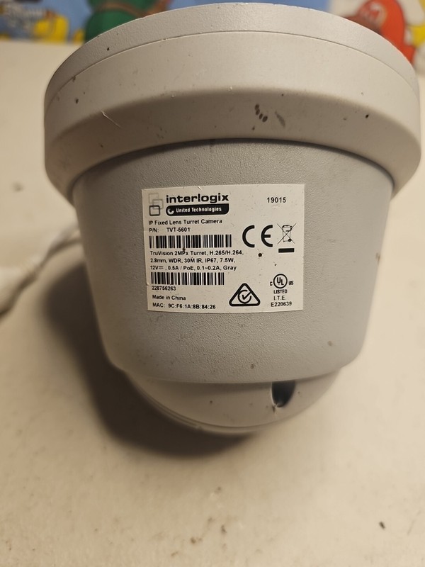 Interlogix TruVision IP Turret Security Camera TVT-5601 2 MP Untested Parts gallery