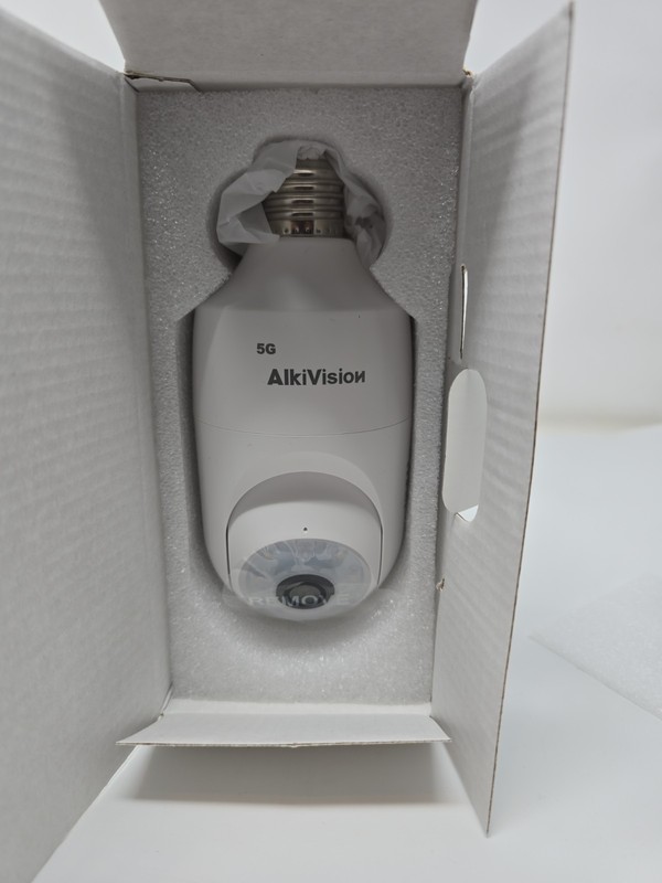 AlkiVision Wireless 5G Lightbulb Camera 2k Full HD White New