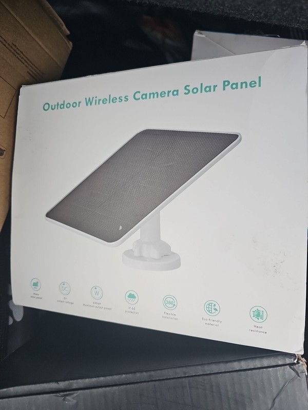 Solar Panel Compatible w/ Wireless Outdoor Security Camera,6ft Charging Cable