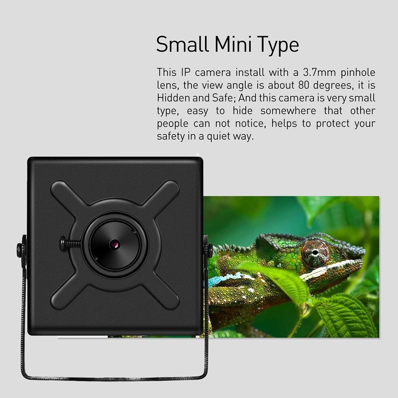 5MP POE IP Mini , Ultra HD 2880x1620P, 3.7mm Lens(70°FOV), Small H.265 Survei... gallery