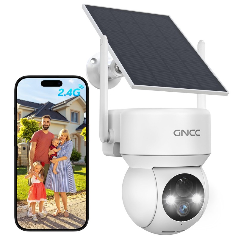 Solar Security Cameras Wireless Outdoor 2.4G WiFi, 360° View, Solar/Battery P…