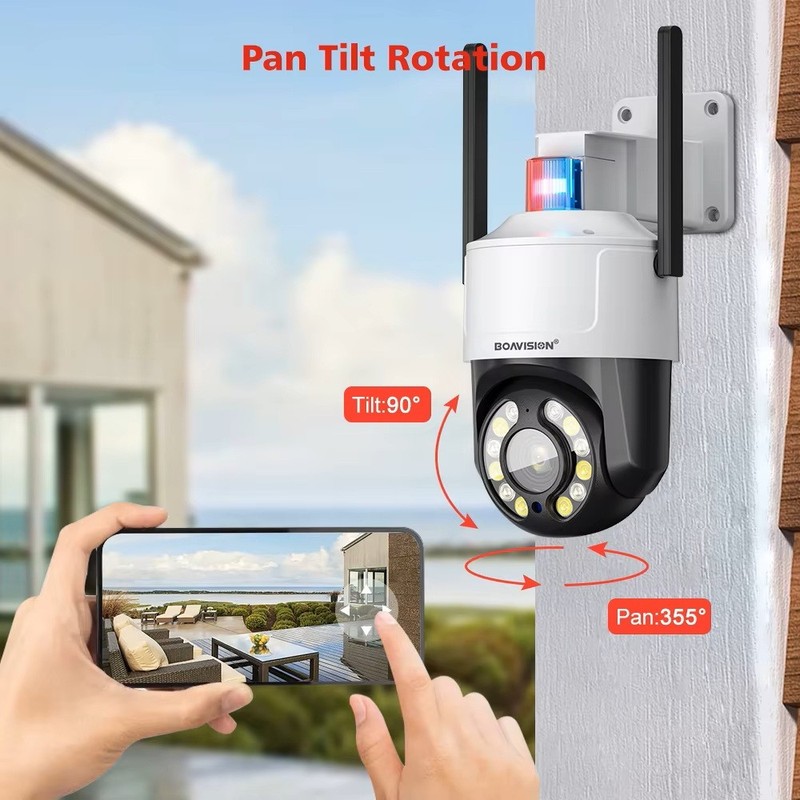 5MP 20X Zoom Wifi/PoE IP PTZ Camera Sound and Light Alarm Camera CamHipro gallery