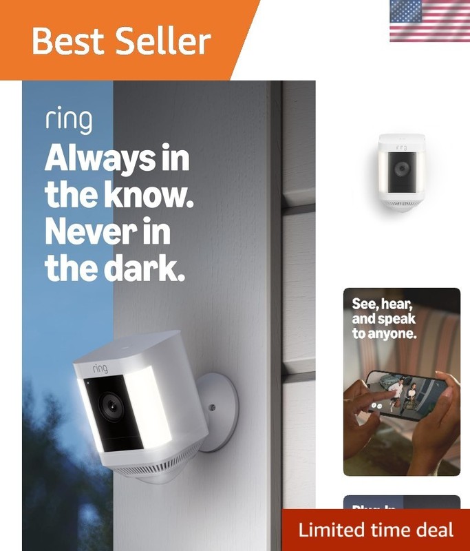 Spotlight Cam Plus, Battery, Home or business security with HD video, Two-Way…