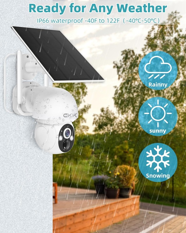 CKK Wireless Cameras for Home/Outdoor Security, Solar Security Cameras Wirele... gallery