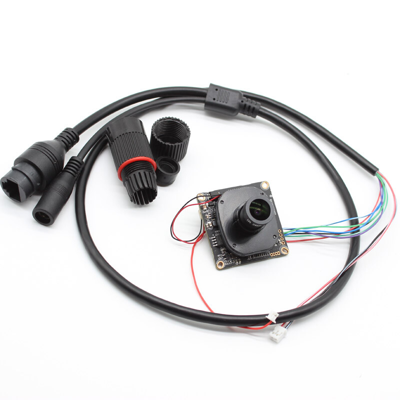 HD CCTV 4MP POE IP Camera module board Security Network with poe cable 3.6mm len