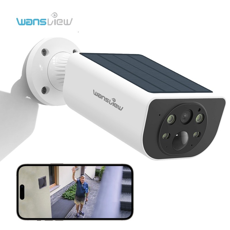 Wansview 3MP 2K Solar Security Camera Outdoor WiFi Wireless Color Night Vision