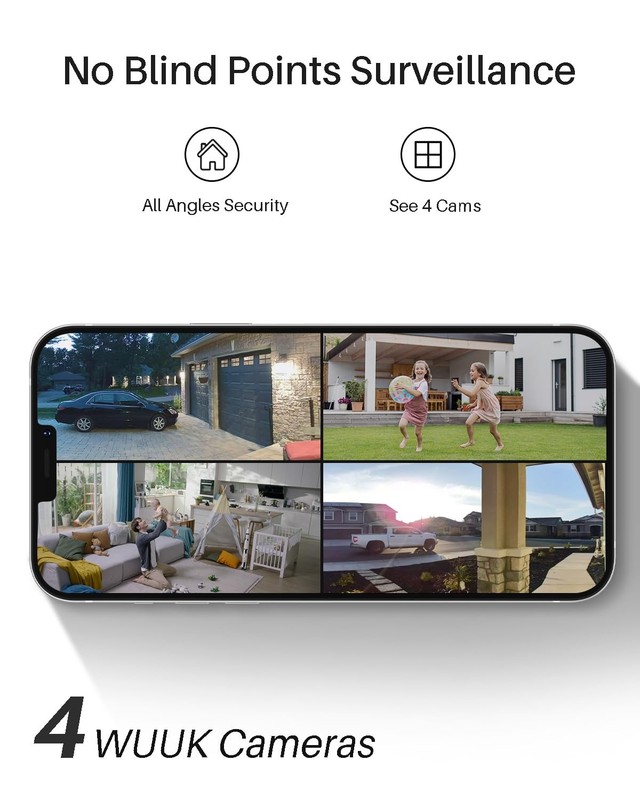 Solar Security Cameras Wireless Outdoor, Home Surveillance System, 2K, No Mon... gallery
