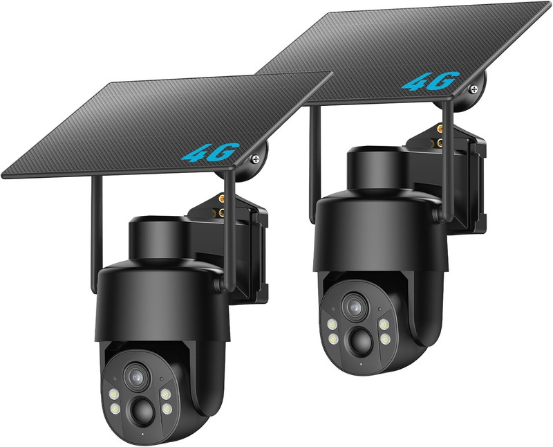 No Wifi Security Camera with Built-In 4G LTE SIM Card, Live View, 360° Panoramic gallery