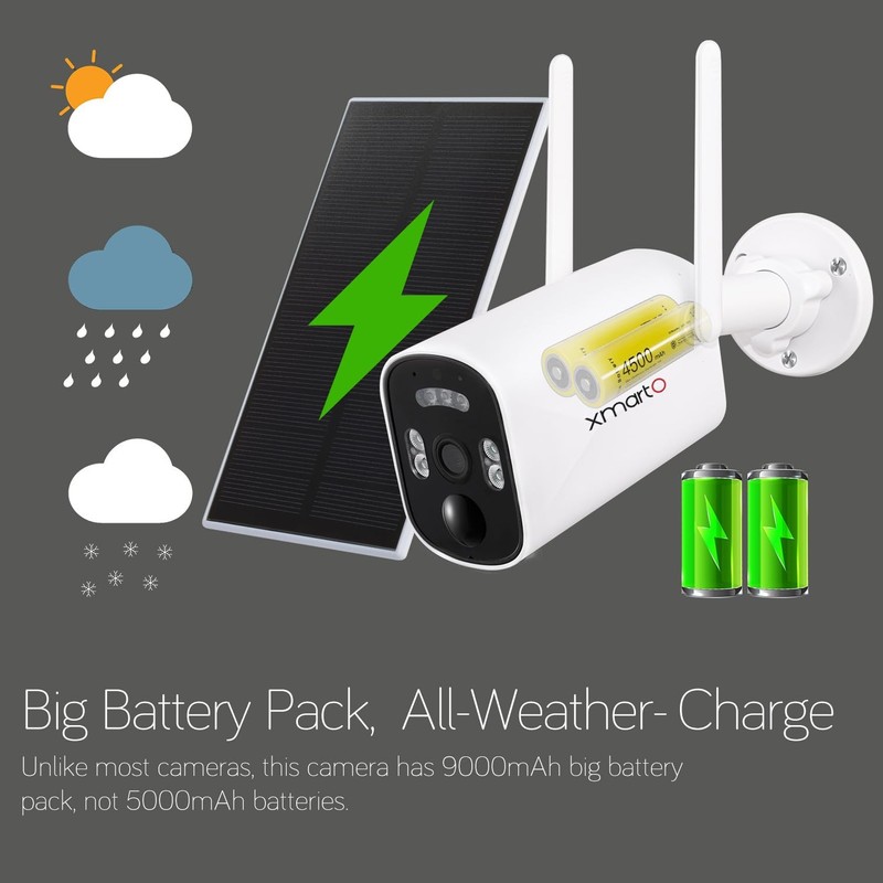 100% Wire-Free Solar PTZ Home Security Camera System Wireless, 4-Set 2K 4MP Q... gallery
