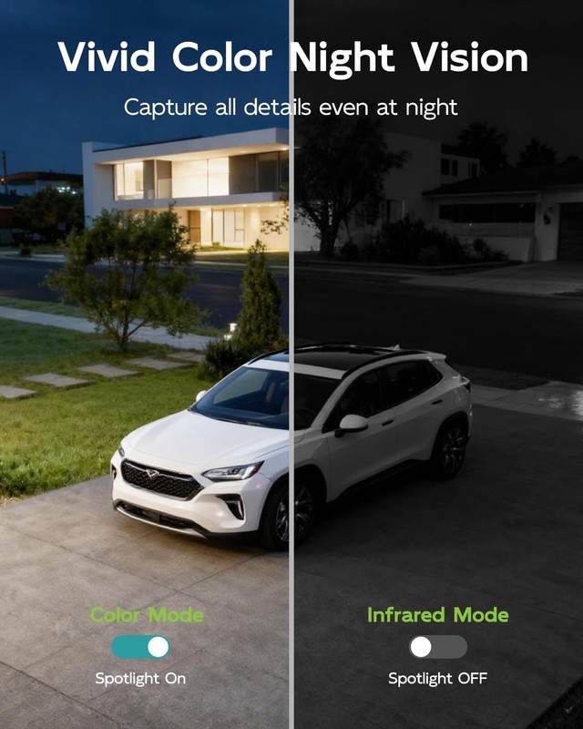 Security Camera 3MP Wired 24/7 Recording, 360° View, Motion Tracking - Plug-in gallery