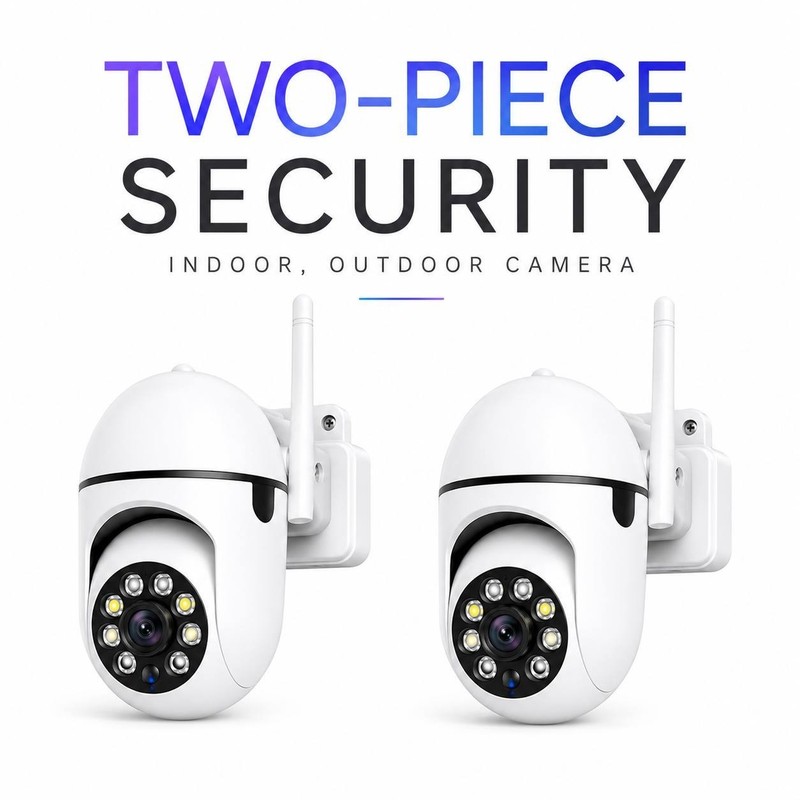 2/4PCS 5MP WiFi Security Cameras Indoor Outdoor PTZ Two-Way Audio Night Vision