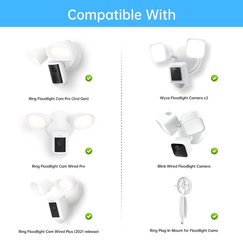 Eave Mount For Floodlight Cameras 90 Degree Soffit Adapter Bracket White Color gallery