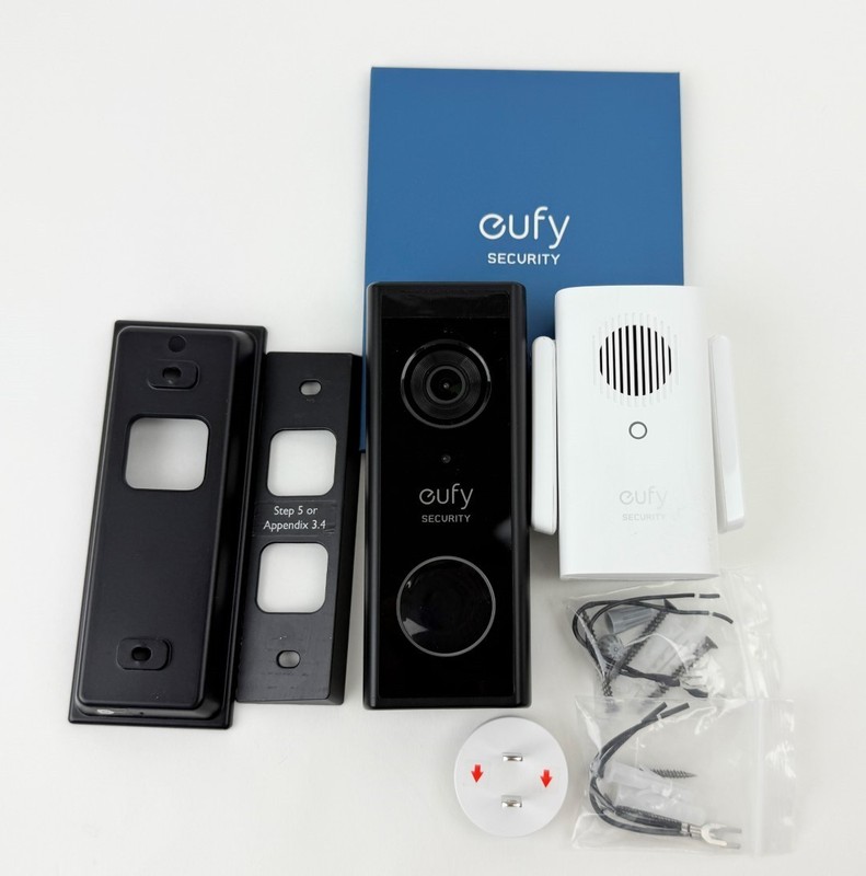 Eufy Smart Wi-Fi Video Doorbell 2K Battery Operated/Wired with Chime T8212111