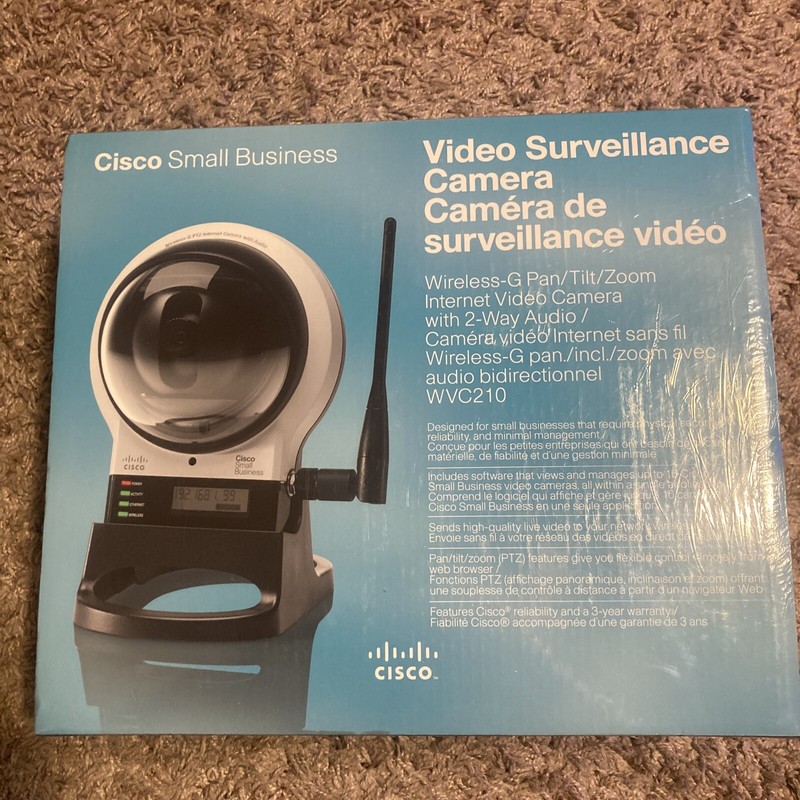 Cisco Video Surveillance Camera Wireless-G Pan Tilt Zoom WVC210 Brand New Sealed