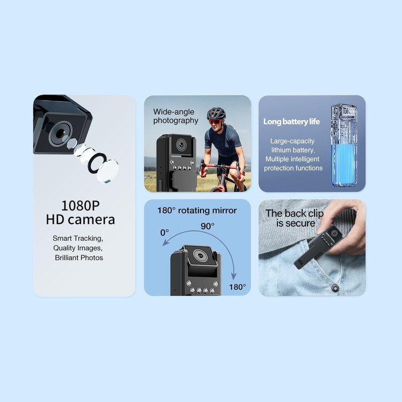 1080P Mini Body Camera Video Recorder, Small Pocket Body Born Cam gallery